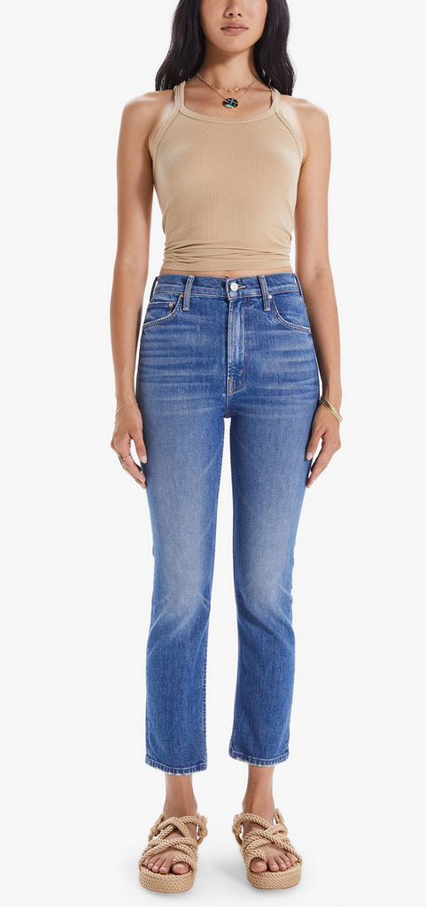 high waisted rider ankle running with scissors