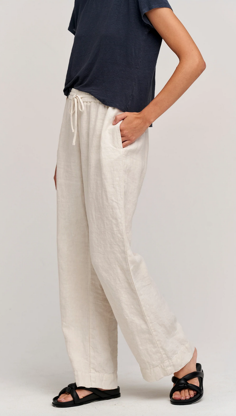 Gwyneth heavy linen pant bisque