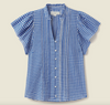 Cate blouse cobalt check